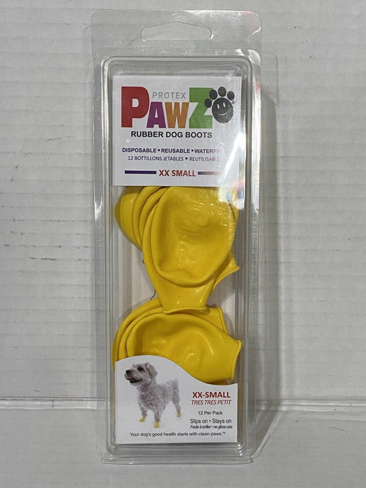 PawZ Protex Dog Boots Water Proof Disposable Reusable XX Small Yellow 12 ct